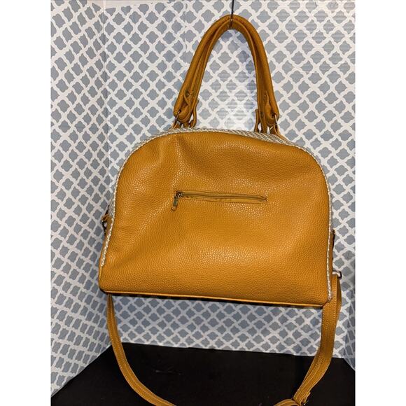 Frida Khalo Caricature Knit Mexican Purse Woven Mustard Yellow Crossbody Tote EU - Picture 6 of 9